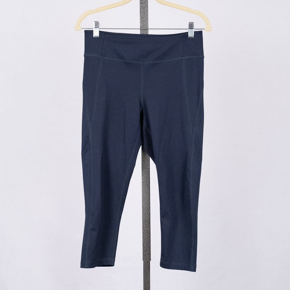 Girlfriend Collective Women's Dark Blue Capri Leggings Yoga Athleisure SZ MEDIUM